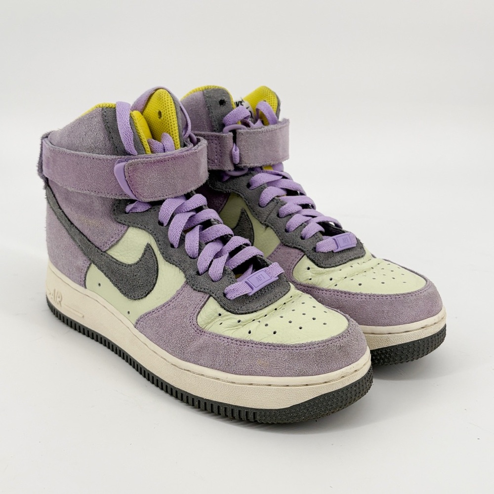 Nike Custom Air Force 1 High By You - Purple green and yellow Women's US 8